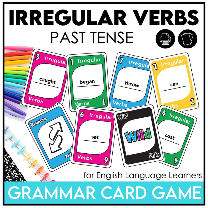 ESL Verb Tense Games BUNDLE | Present, Past, Irregular, Questions, Ice Breakers - Hot Chocolate Teachables