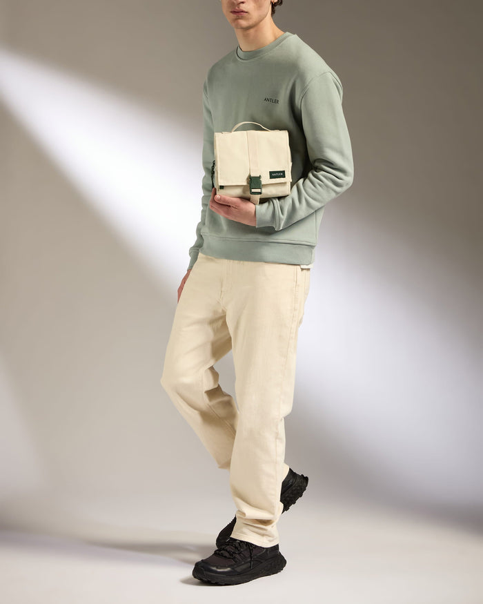 a man holding a bag
