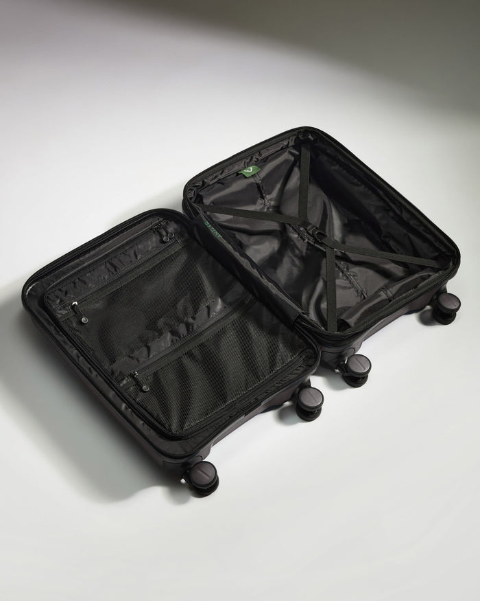 Antler Luggage -  Expandable Cabin Suitcase in Gloss Gull Grey -  Logo Stripe - Expander Cabin Case | B1 4W Expandable Cabin Suitcase in Gloss Gull Grey -  Logo Stripe