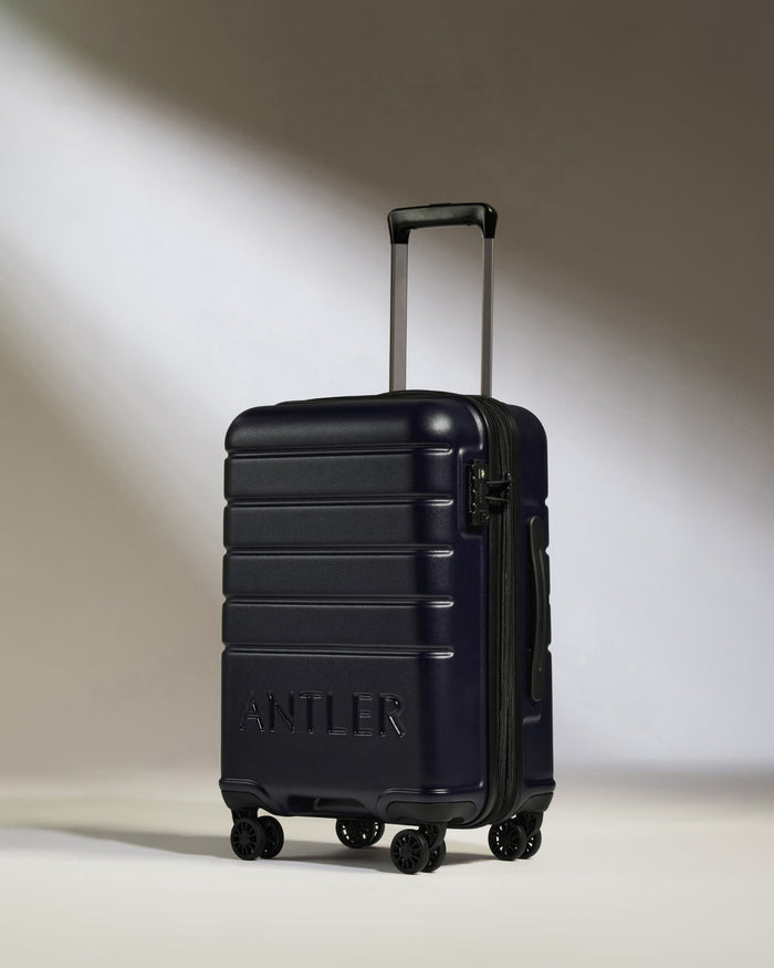 a black suitcase with wheels