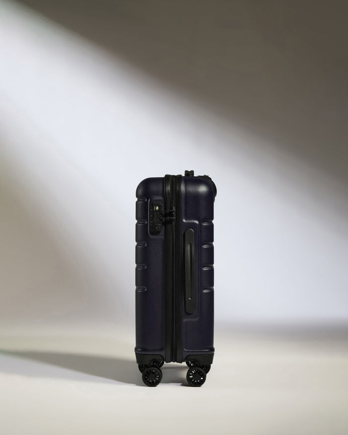 a black suitcase with wheels