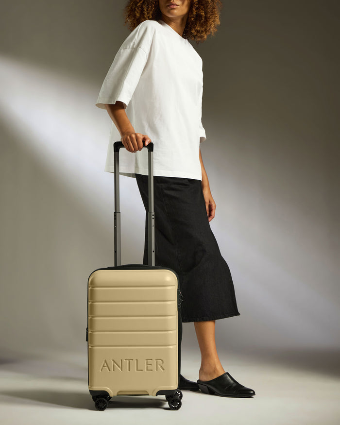 a woman with a suitcase