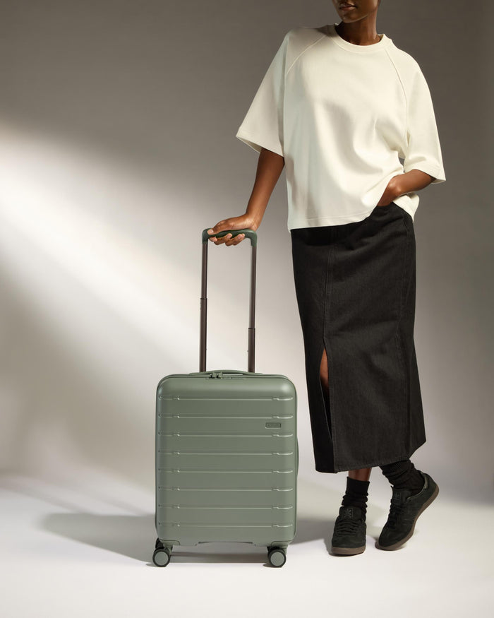 a woman with a suitcase