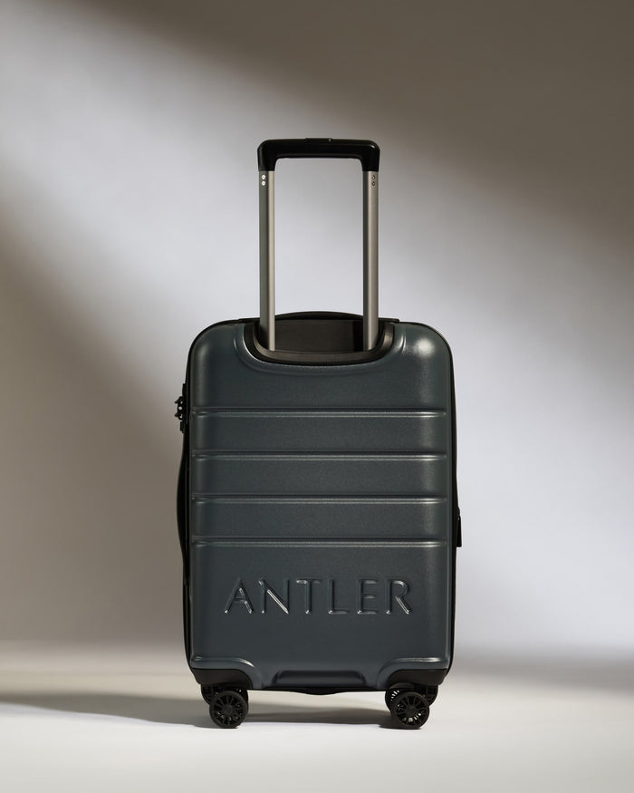 a suitcase with handle on wheels