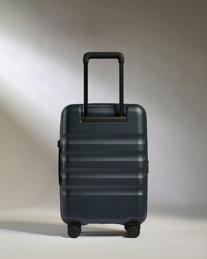 a black suitcase with wheels