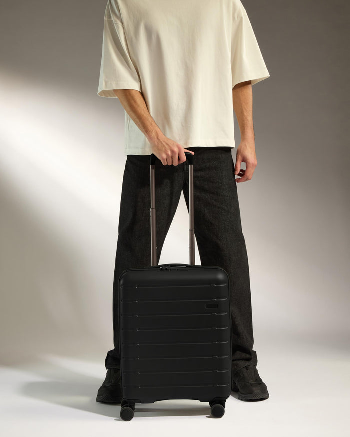 a man with a suitcase