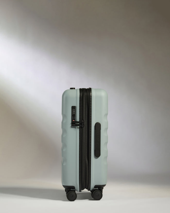 a suitcase with wheels and lights