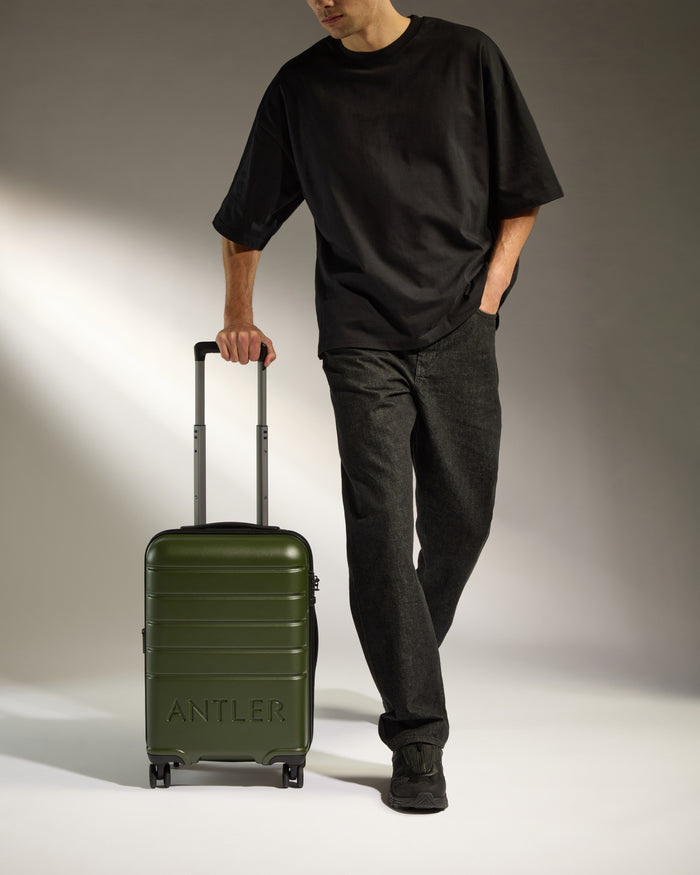 a man with a suitcase