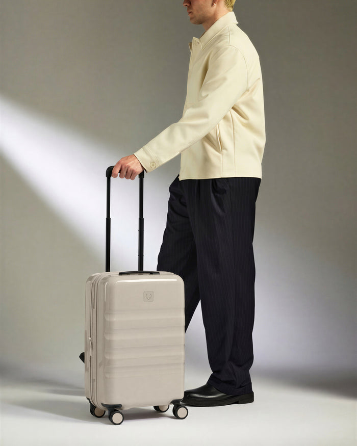 a man with a suitcase