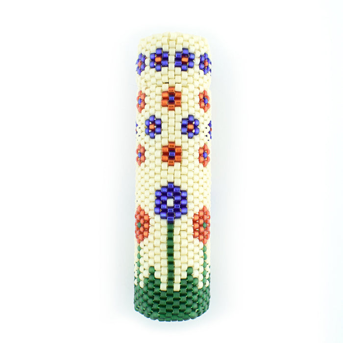 Floral Needle Case Cover Kit - Peyote Stitch