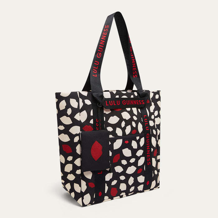 FLURRY OF KISSES TOTE BAG & 14K ROSE GOLD PLATED LUNA LIP STUD EARRINGS