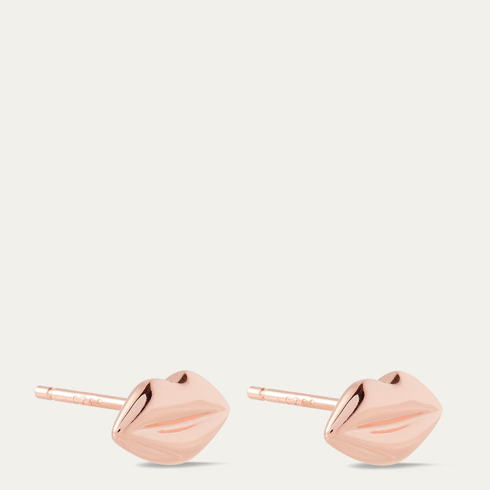 FLURRY OF KISSES TOTE BAG & 14K ROSE GOLD PLATED LUNA LIP STUD EARRINGS