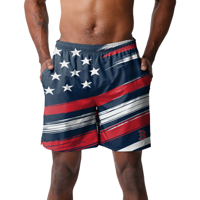 FOCO MLB Boston Red Sox Americana Traditional Swim Trunks - Mens