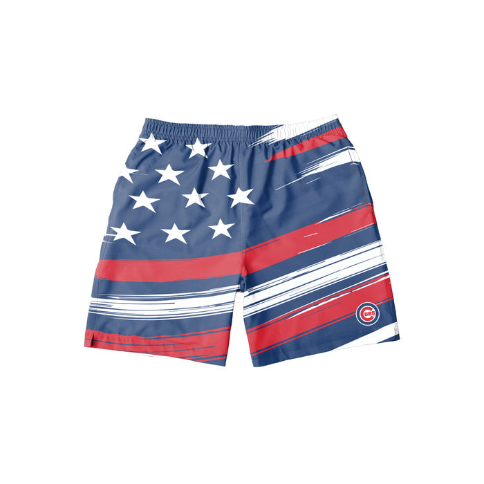 FOCO MLB Chicago Cubs Americana Traditional Swim Trunks - Mens