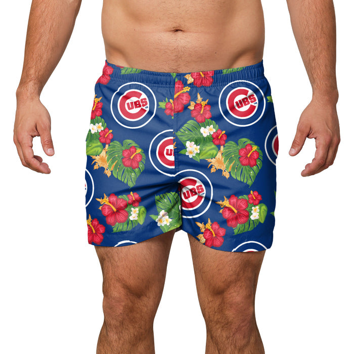 FOCO MLB Chicago Cubs Floral Swimming Trunks - Mens