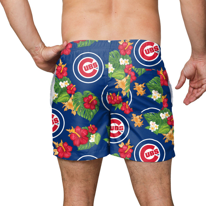 FOCO MLB Chicago Cubs Floral Swimming Trunks - Mens