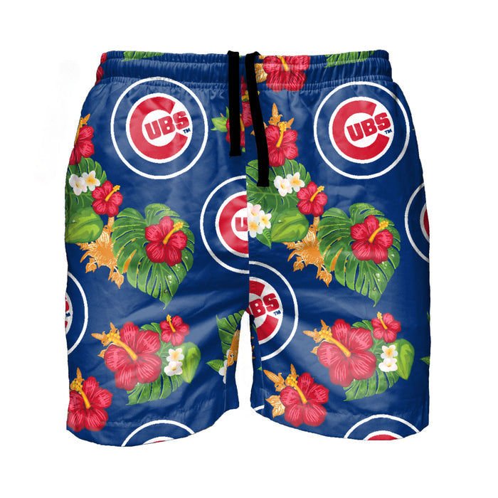 FOCO MLB Chicago Cubs Floral Swimming Trunks - Mens