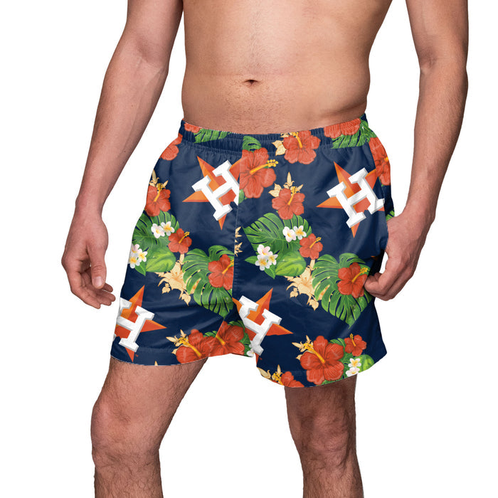 FOCO MLB Houston Astros Floral Swimming Trunks - Mens