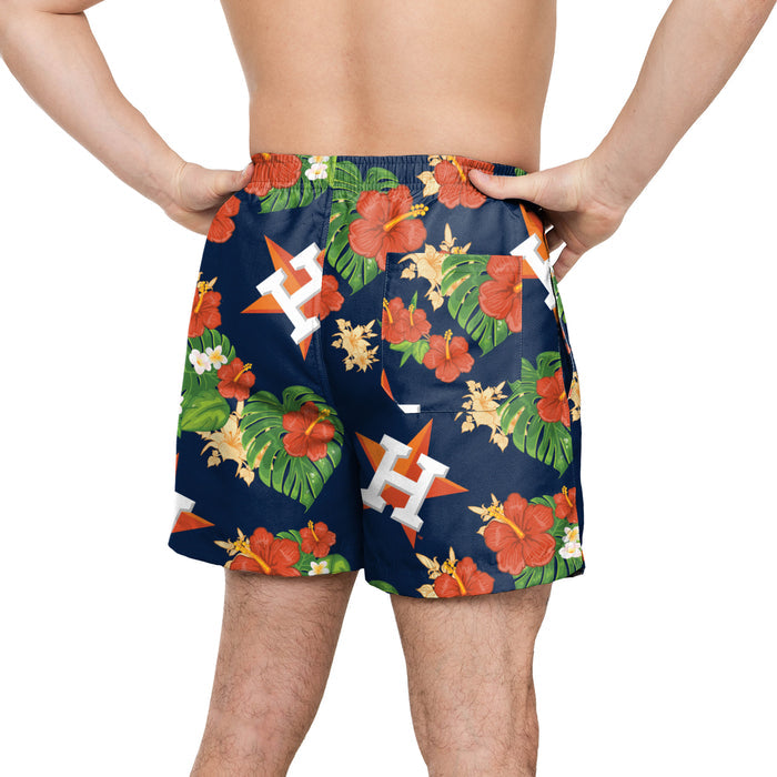 FOCO MLB Houston Astros Floral Swimming Trunks - Mens