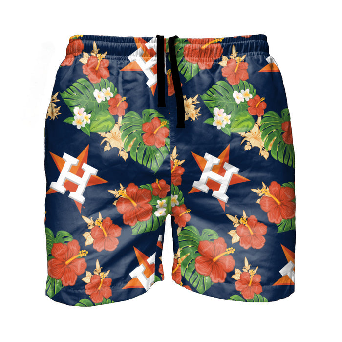 FOCO MLB Houston Astros Floral Swimming Trunks - Mens