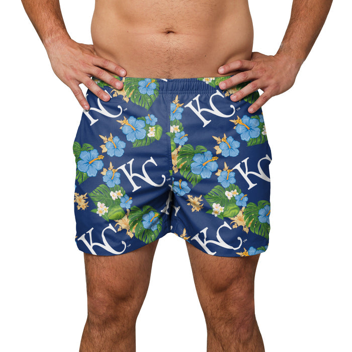 FOCO MLB Kansas City Royals Floral Swimming Trunks - Mens