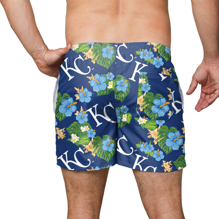 FOCO MLB Kansas City Royals Floral Swimming Trunks - Mens