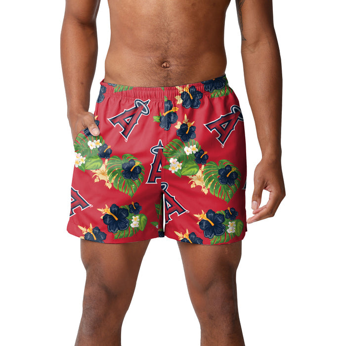 FOCO MLB Los Angeles Angels Floral Swimming Trunks - Mens