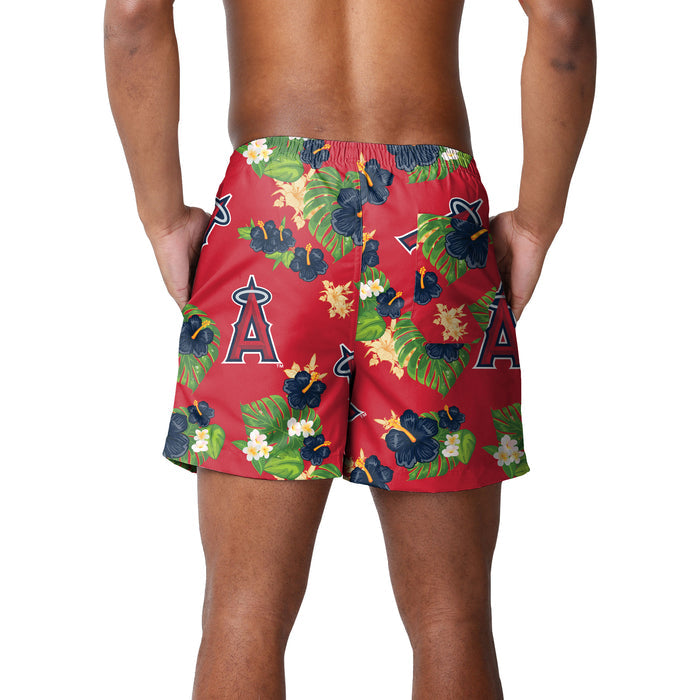 FOCO MLB Los Angeles Angels Floral Swimming Trunks - Mens