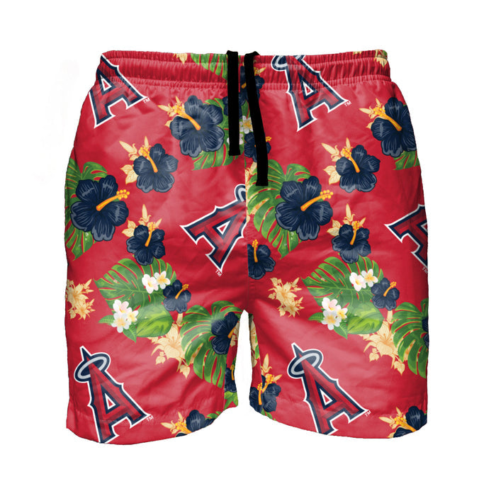 FOCO MLB Los Angeles Angels Floral Swimming Trunks - Mens