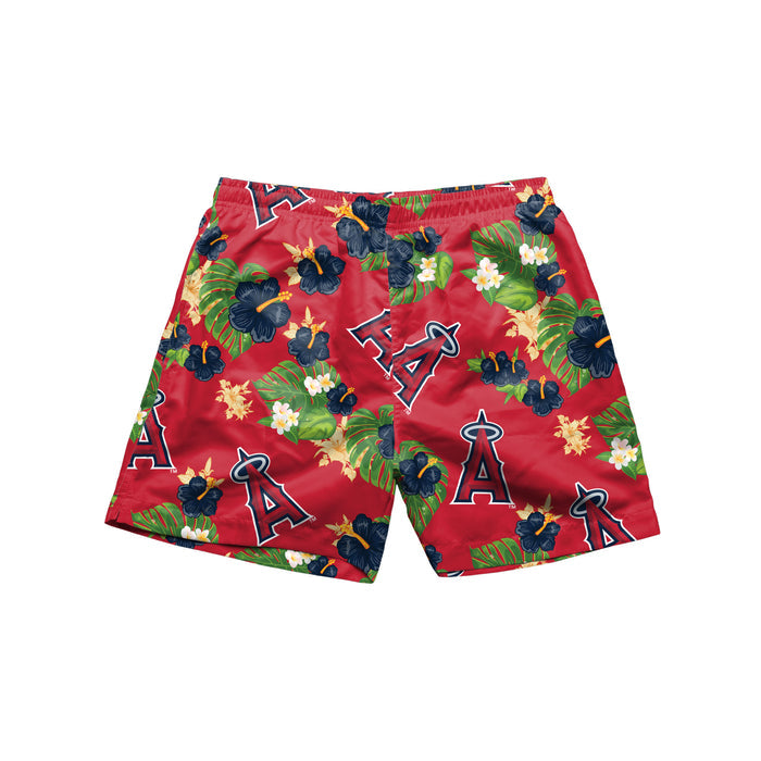 FOCO MLB Los Angeles Angels Floral Swimming Trunks - Mens