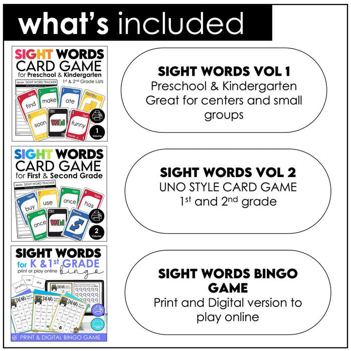 Games Bundle | Sight Words and CVC Short Vowel a - e - i - o - u - Hot Chocolate Teachables