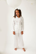 Girls All White Pearl Personalised Pyjamas Long sleeve and Leg