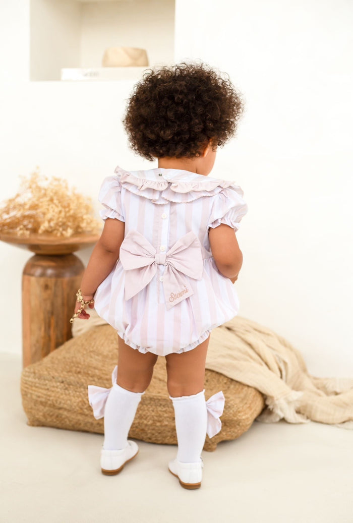 Girls Beige Stripe Socks