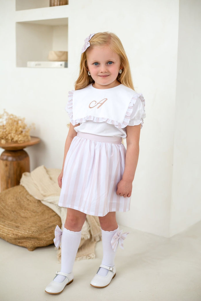 Girls Beige Stripe Socks