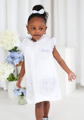 Girls Blue Ditsy Sleeveless Towelling Coverup