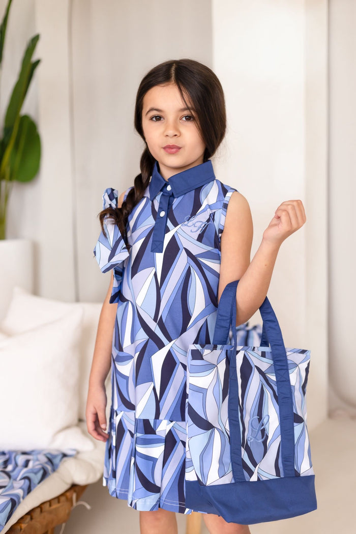 Girls Blue Personalised Riviera Muse Beach Bag
