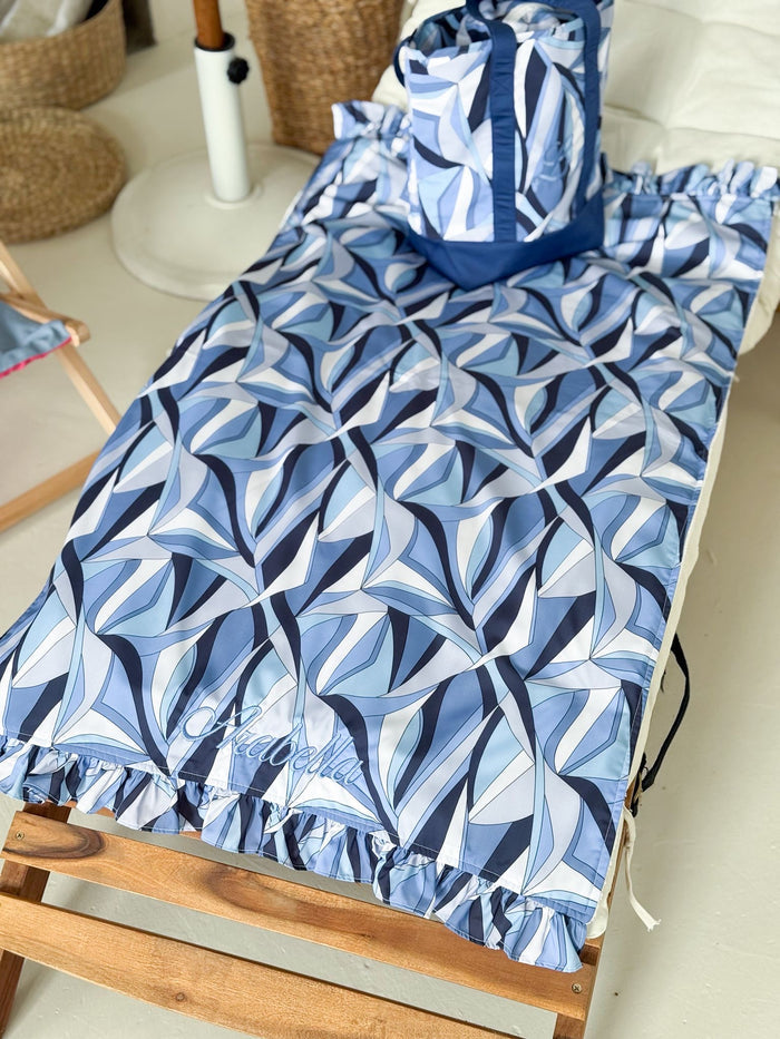 Girls Blue Personalised Riviera Muse Beach Towel
