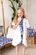 Girls Blue Personalised Riviera Muse Towelling Coverup