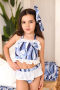Girls Blue Personalised Riviera Muse Two Piece