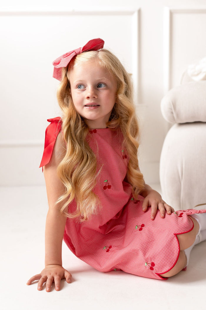 Girls Cherry Red Chic Dress