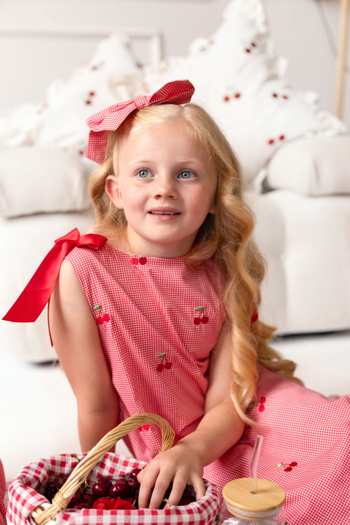 Girls Cherry Red Chic Dress