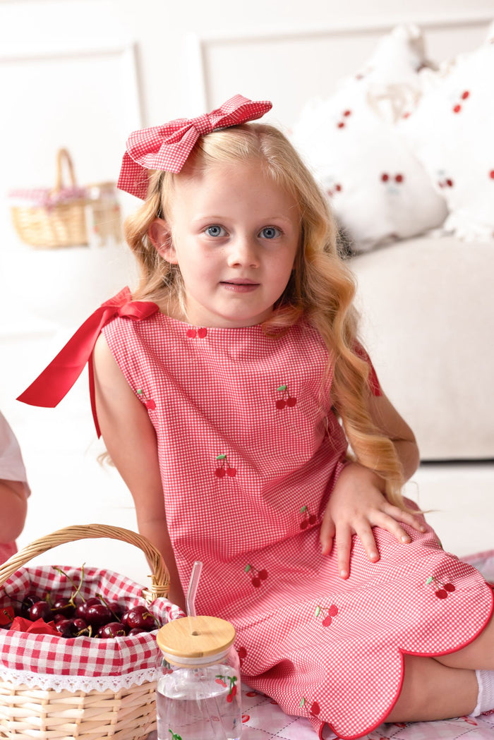 Girls Cherry Red Chic Dress