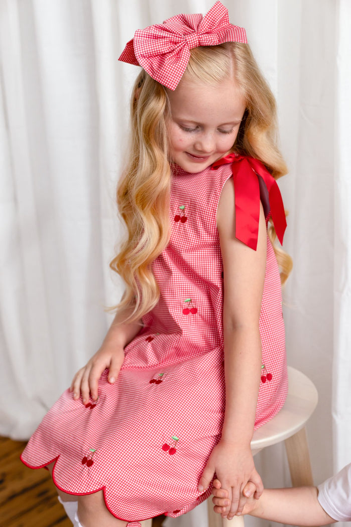 Girls Cherry Red Chic Dress