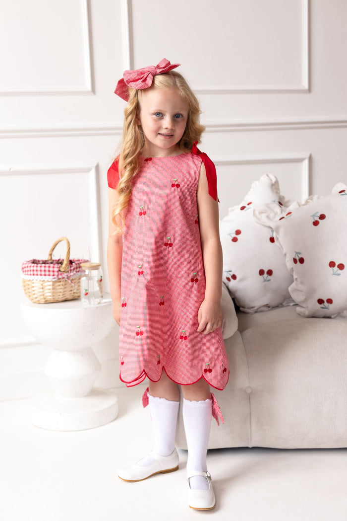 Girls Cherry Red Chic Dress