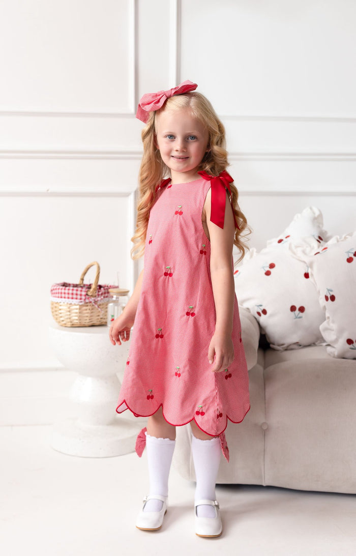 Girls Cherry Red Chic Dress