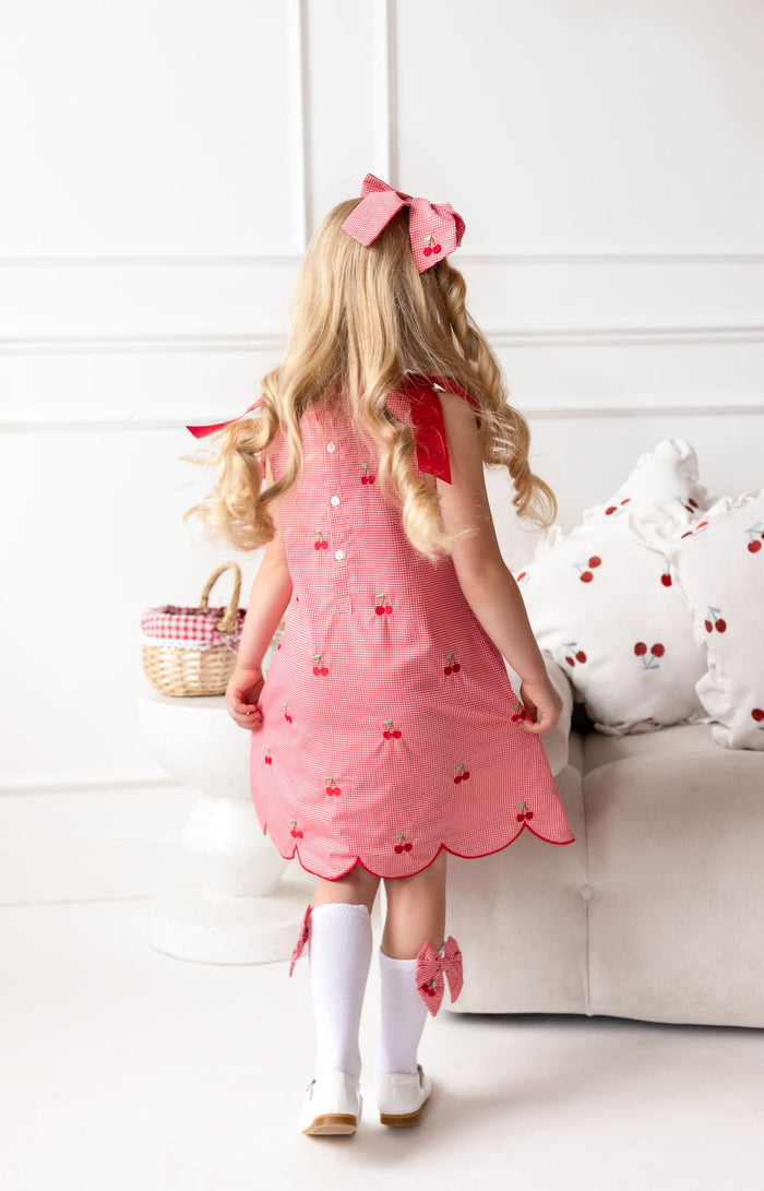 Girls Cherry Red Chic Dress