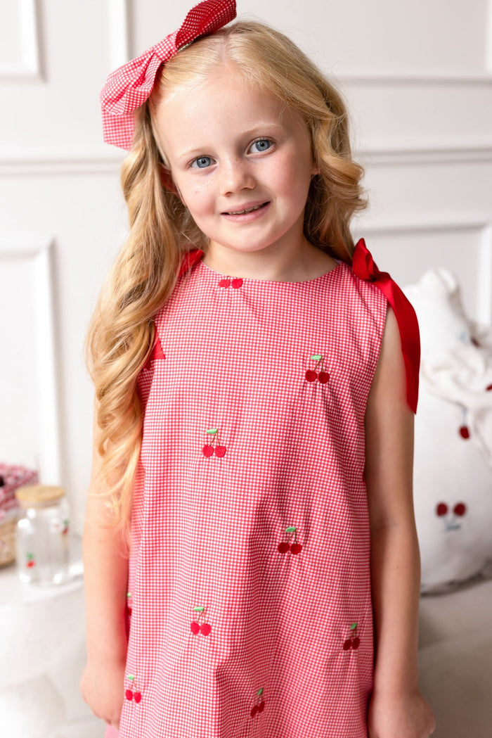 Girls Cherry Red Chic Dress
