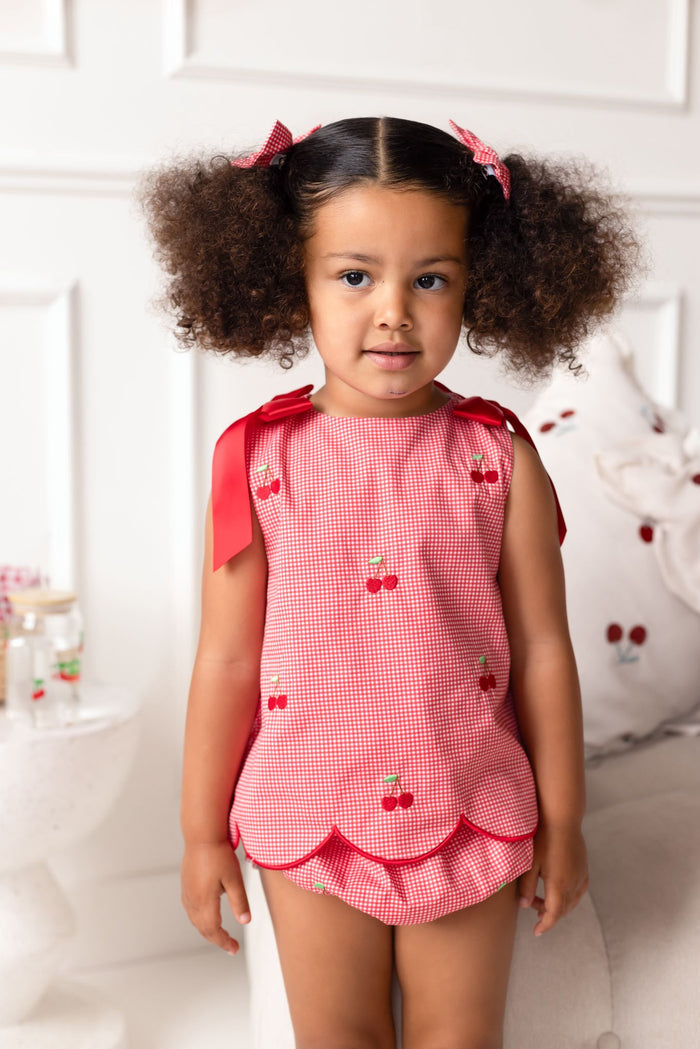 Girls Cherry Red Chic Set