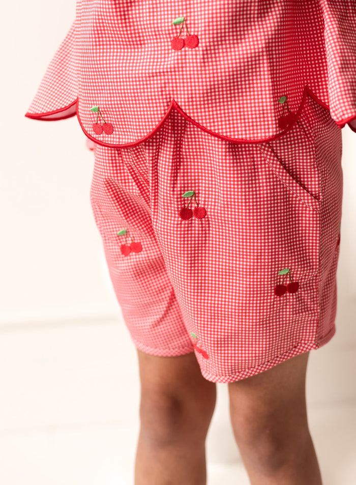 Girls Cherry Red Chic Set