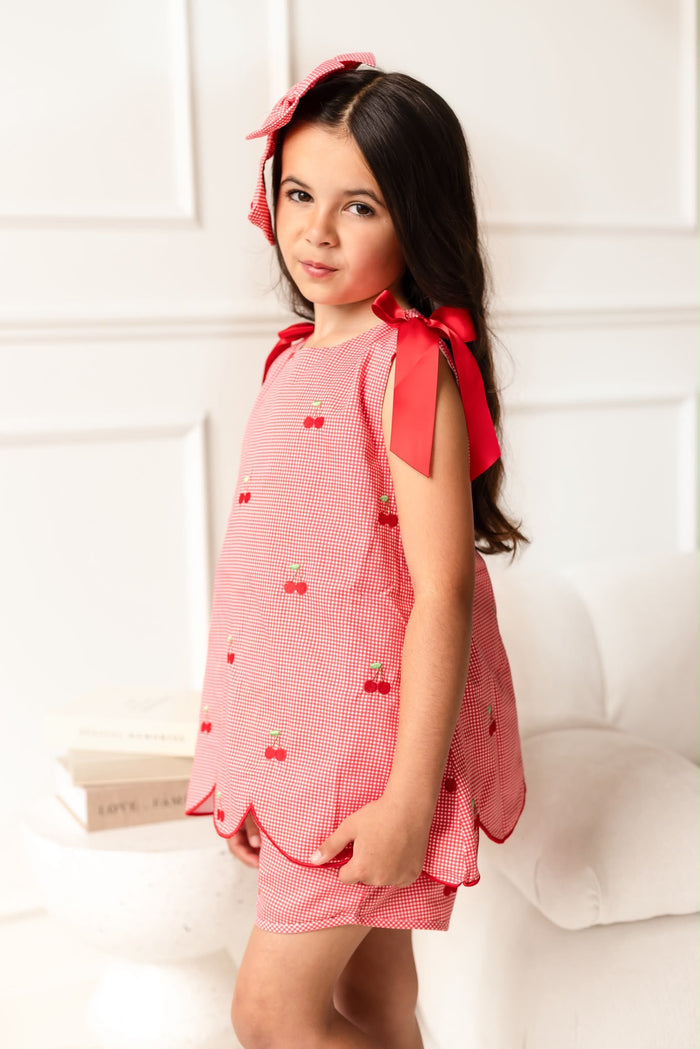 Girls Cherry Red Chic Set